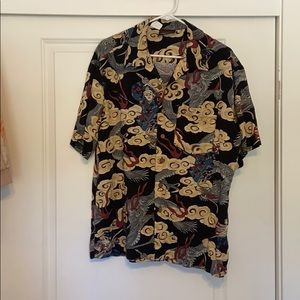 VINTAGE Red Dragon Button up